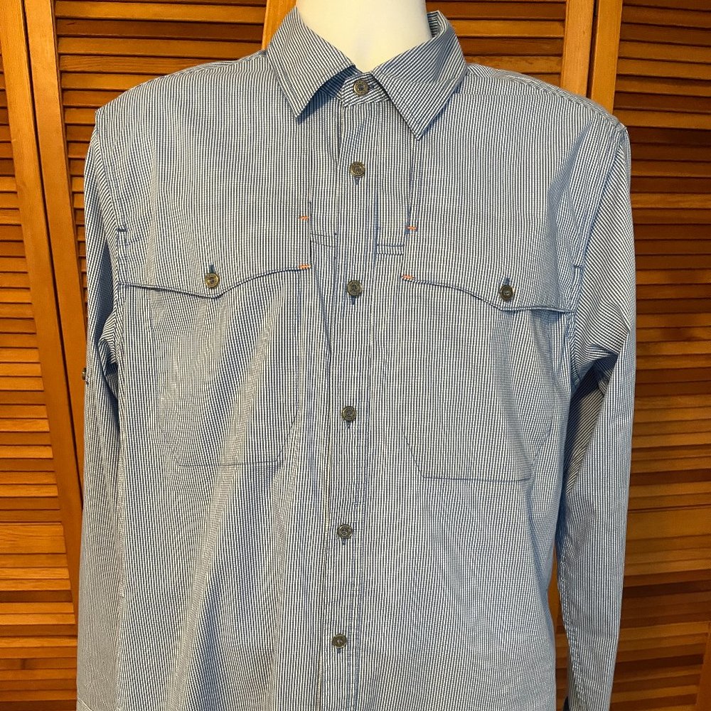 ORVIS SIZE MEDIUM LIGHTWEIGHT VENTED CASUAL SHIRT W/LONG ADJ. SLEEVES